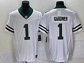 Men's New York Jets #1 Ahmad Sauce Gardner White 2023 F.U.S.E. Vapor Limited Throwback Stitched Football Jersey,baseball caps,new era cap wholesale,wholesale hats